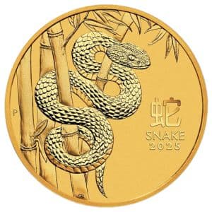 Imagen del producto1/4 oz Gold Snake 2025, Lunar Series III