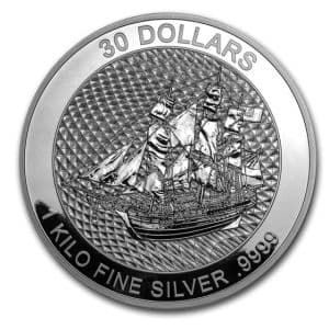 Imagen del producto1 Kilo Silbermünze Cook Islands Bounty Schiff 2020