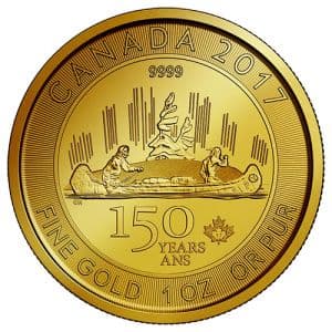 Imagen del producto1 oz Gold Voyageur 2017, Anniversary Coin 150 Years Canada