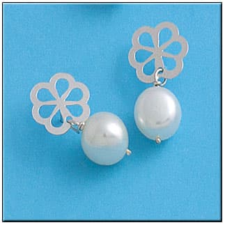 Imagen del productoPENDIENTE PLATA 925MM FLOR PERLA
