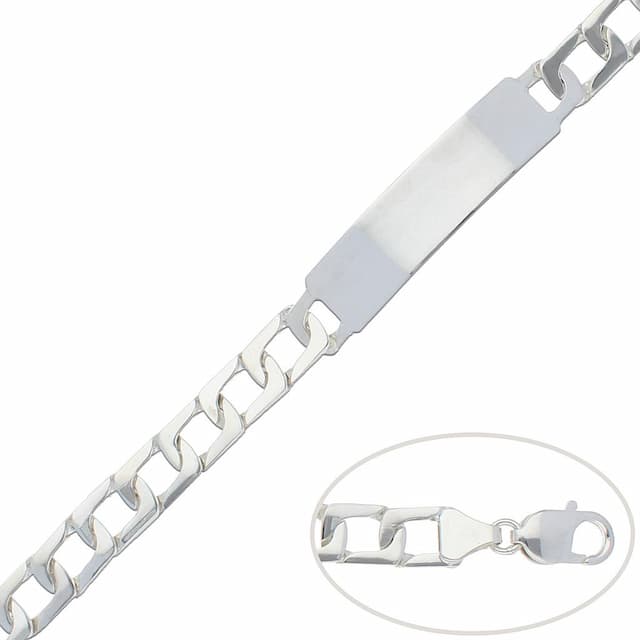 Imagen del productoPULSERA CON PLACA PLATA 925MM - 9MM 