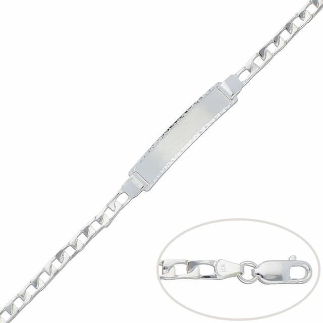 Imagen del productoPULSERA CON PLACA PLATA 925MM - 4MM 