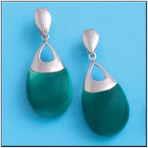 Imagen del productoPENDIENTES PLATA 925MM RESINA VERDE