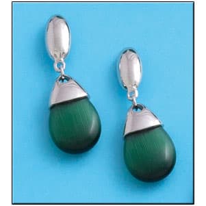 Imagen del productoPENDIENTES PLATA 925MM OJO DE GATO VERDE