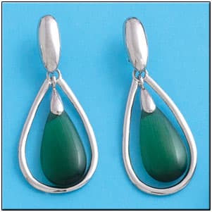 Imagen del productoPENDIENTES PLATA 925MM OJO DE GATO VERDE