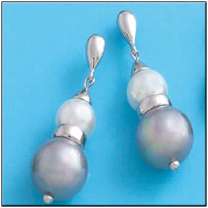 Imagen del productoPENDIENTES PERLA GRIS/BLANCA PLATA 925MM