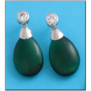 Imagen del productoPENDIENTES PLATA 925MM OJO DE GATO VERDE