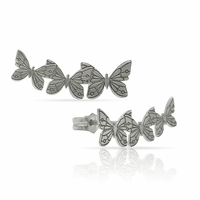 Imagen del productoPENDIENTES PLATA 925MM TREPADORES MARIPOSAS