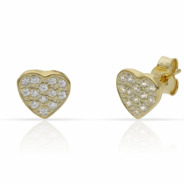 Imagen del productoPENDIENTES PLATA CHAPADA ORO CORAZON - 8MM