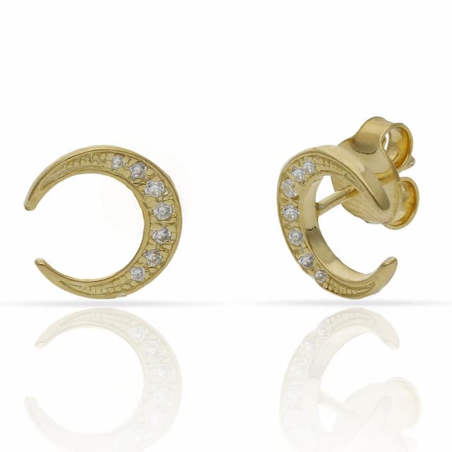 Imagen del productoPENDIENTES PLATA CHAPADA ORO LUNA - 10MM