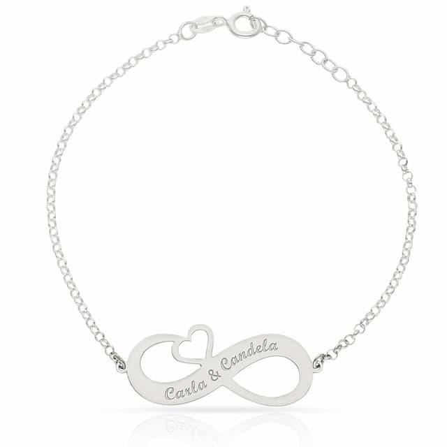 Imagen del producto PULSERA PLATA 925MM INFINITO + CORAZON