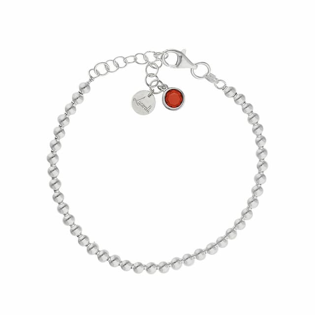 Imagen del productoPULSERA MI HISTORIA PLATA 925MM BOLAS - ROJO