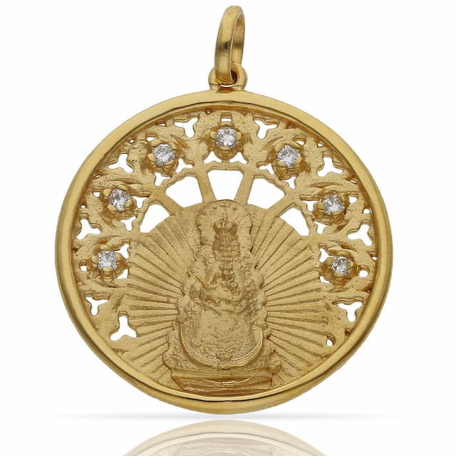 Imagen del productoMEDALLA PLATA CHAPADA ORO V. DEL ROCIO - 30MM