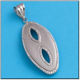 Imagen del productoCOLGANTE PLATA 925MM OVALADO CIRCONITAS