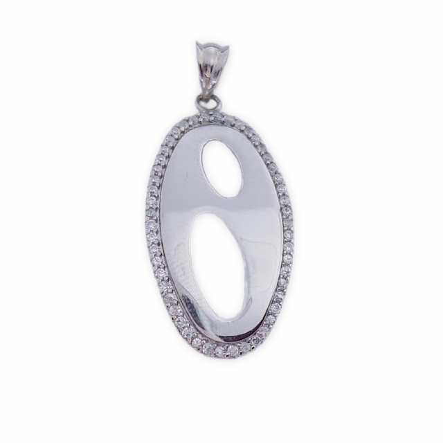 Imagen del productoCOLGANTE PLATA 925MM OVALADO CIRCONITAS