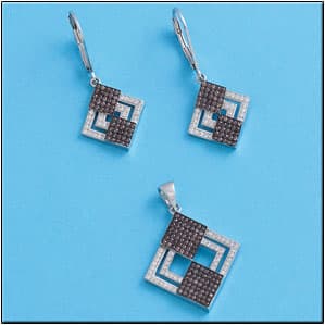 Imagen del productoCOLGANTES PLATA 925MM CIRCONITAS MARRONES