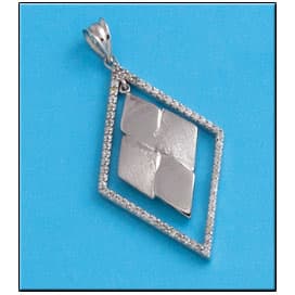 Imagen del productoCOLGANTE PLATA 925MM ROMBO CIRCONITAS