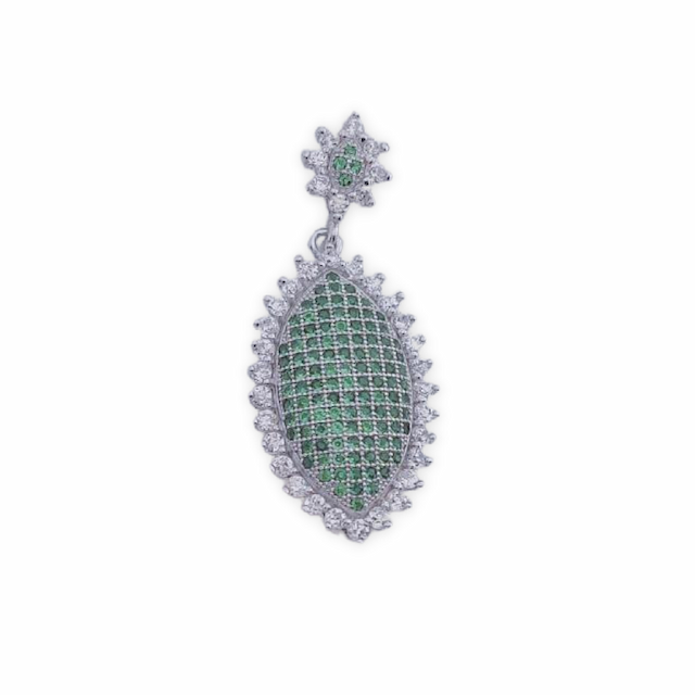 Imagen del productoCOLGANTE PLATA 925MM CIRCONITAS VERDES