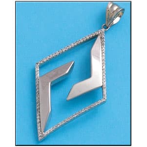 Imagen del productoCOLGANTE PLATA 925MM ROMBO CIRCONITAS