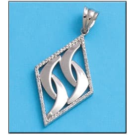 Imagen del productoCOLGANTE PLATA 925MM ROMBO CIRCONITAS