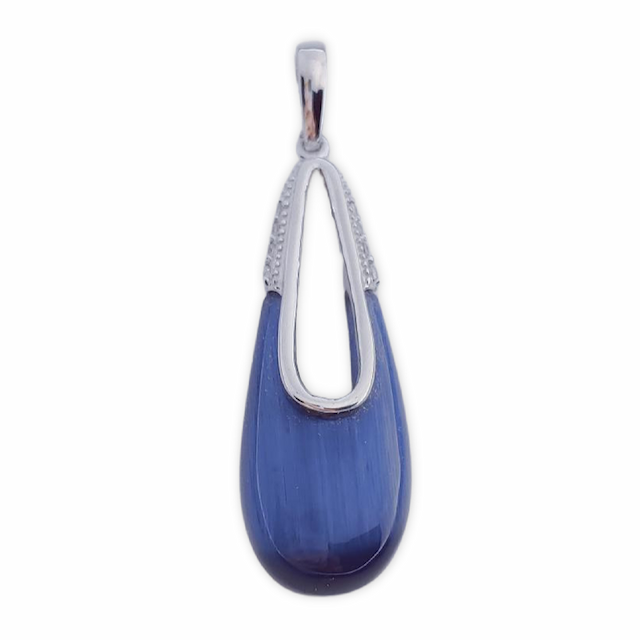 Imagen del productoCOLGANTE PLATA 925MM OJO DE GATO AZUL