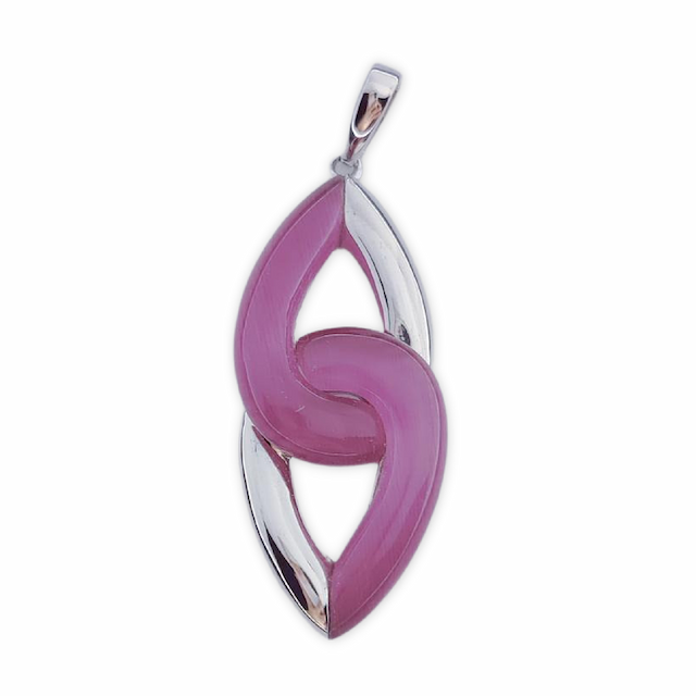 Imagen del productoCOLGANTE PLATA 925MM OJO DE GATO FUCSIA