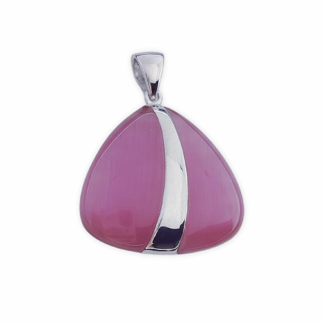Imagen del productoCOLGANTE PLATA 925MM OJO DE GATO FUCSIA