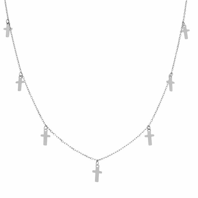 Imagen del productoGARGANTILLA PLATA 925MM CHARMS CRUCES
