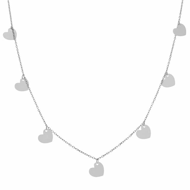 Imagen del productoGARGANTILLA PLATA 925MM CHARMS CORAZONES