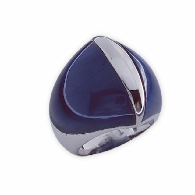 Imagen del productoSORTIJA PLATA 925MM OJO DE GATO AZUL