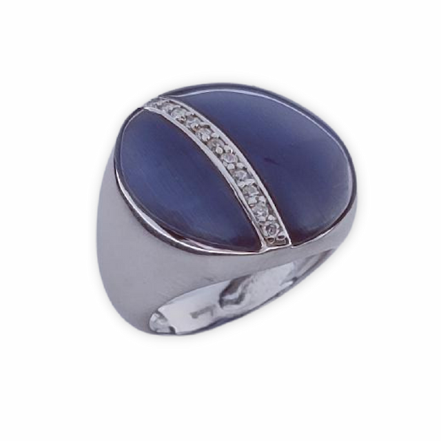 Imagen del productoSORTIJA PLATA 925MM OJO DE GATO AZUL