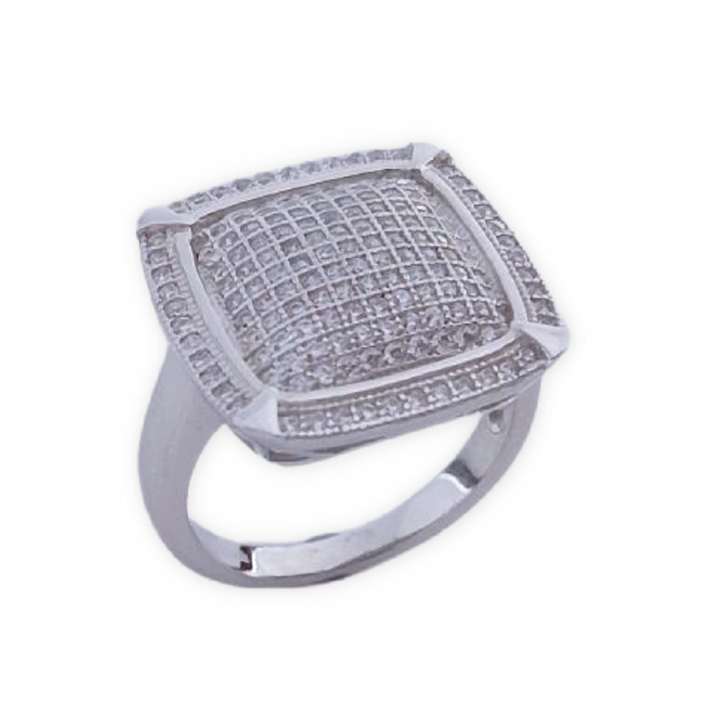 Imagen del productoSORTIJA PLATA 925MM CUADRADA CIRCONITAS