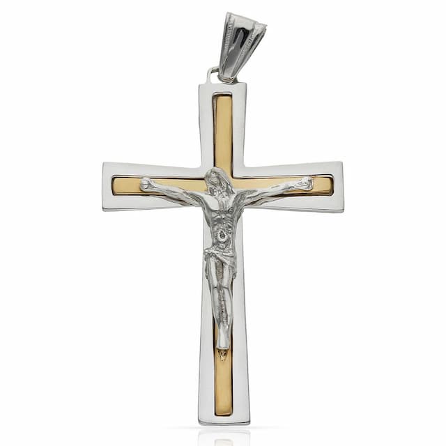 Imagen del productoCRUZ ORO 18KL CRISTO BICOLOR