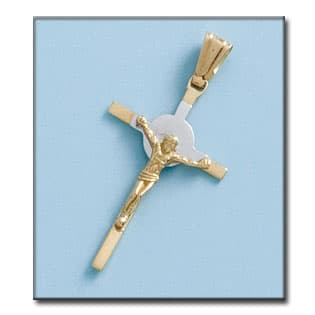 Imagen del producto CRUZ EN ORO DE 18KL CON CRISTO BICOLOR