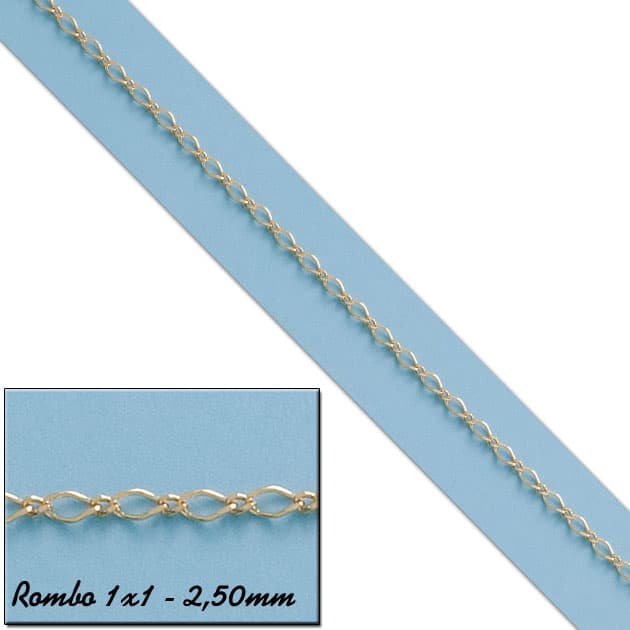 Imagen del productoCADENA ROMBO 1X1 ORO 18KL