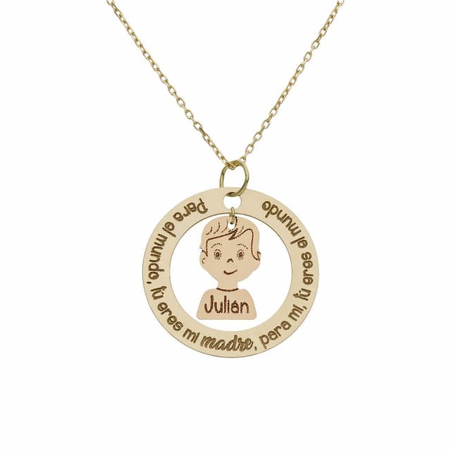 Imagen del productoGARGANTILLA ORO 18KL FRASE + NIÑO