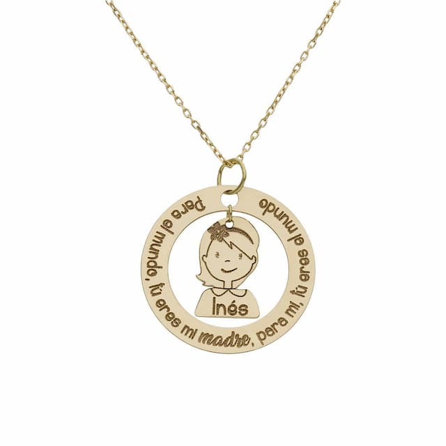 Imagen del productoGARGANTILLA ORO 18KL FRASE + NIÑA