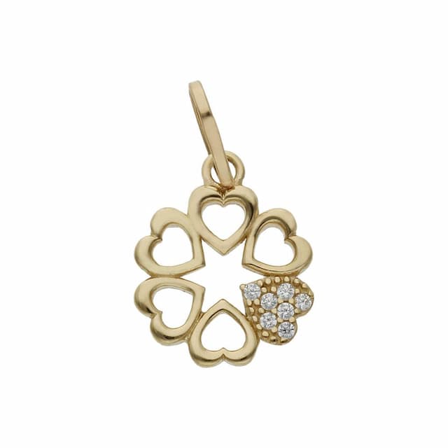 Imagen del productoCOLGANTE ORO 18KL CORAZONES CIRCONITAS - 12MM