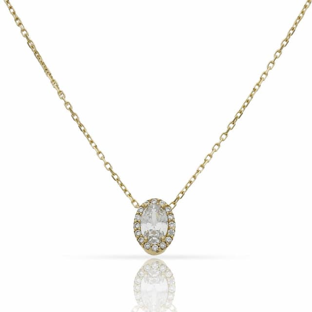 Imagen del producto GARGANTILLA ORO 18KL OVAL CIRCONITAS