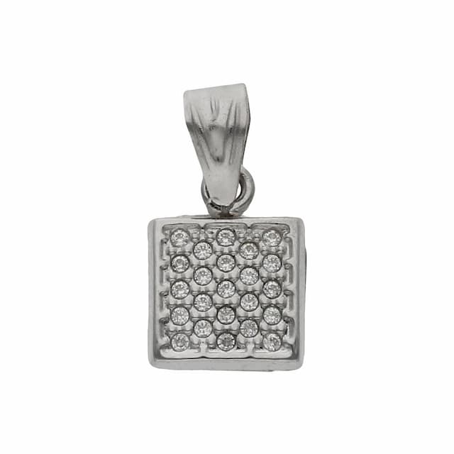 Imagen del productoCOLGANTE ORO BLANCO 18KL CUADRADO CIRCONITAS