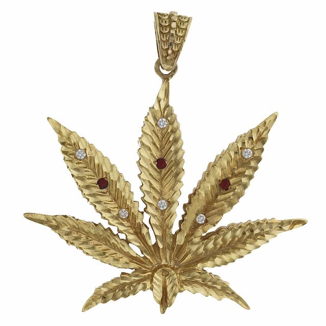 Imagen del productoCOLGANTE ORO 18KL HOJA MARIHUANA