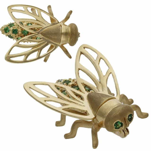 Imagen del productoBROCHE ORO 18KL MOSCA CRISOPAL VERDE