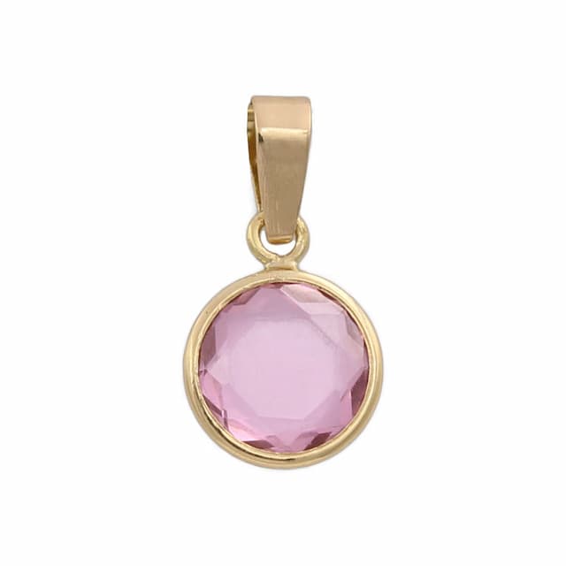 Imagen del productoCOLGANTE ORO 18KL REDONDO PIEDRA ROSA