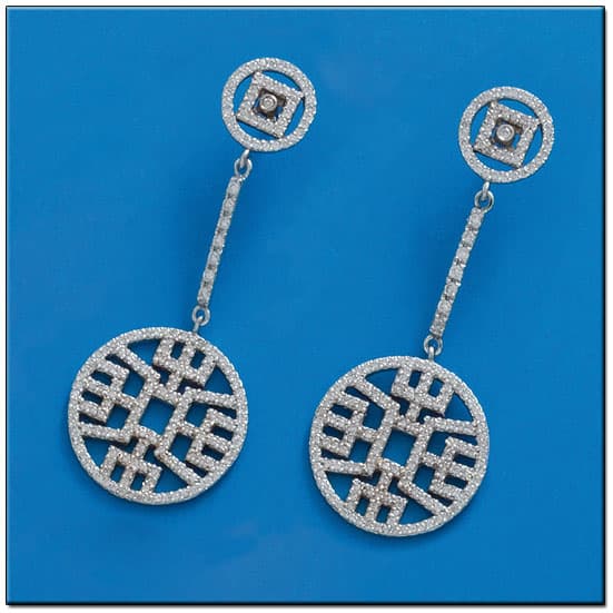 Imagen del productoPENDIENTES ORO BLANCO 18KL DIAMANTES