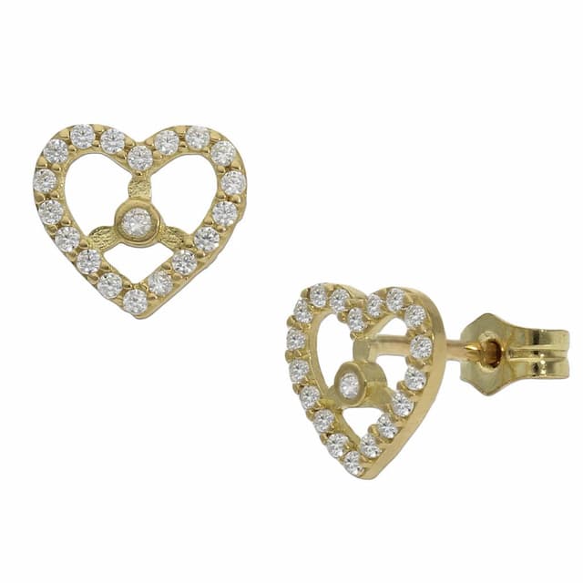 Imagen del productoPENDIENTES ORO 18KL CORAZONES CIRCONITAS