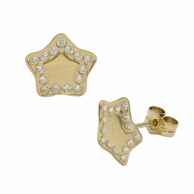 Imagen del productoPENDIENTES ORO 18KL ESTRELLAS CIRCONITAS - 8MM