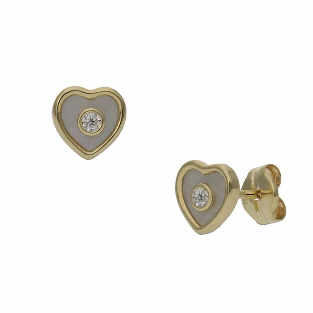 Imagen del productoPENDIENTES ORO 18KL CORAZON + NACAR