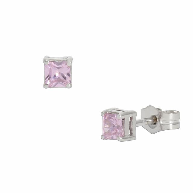Imagen del productoPENDIENTES ORO BLANCO 18KL ROSA - 3.5X3.5MM