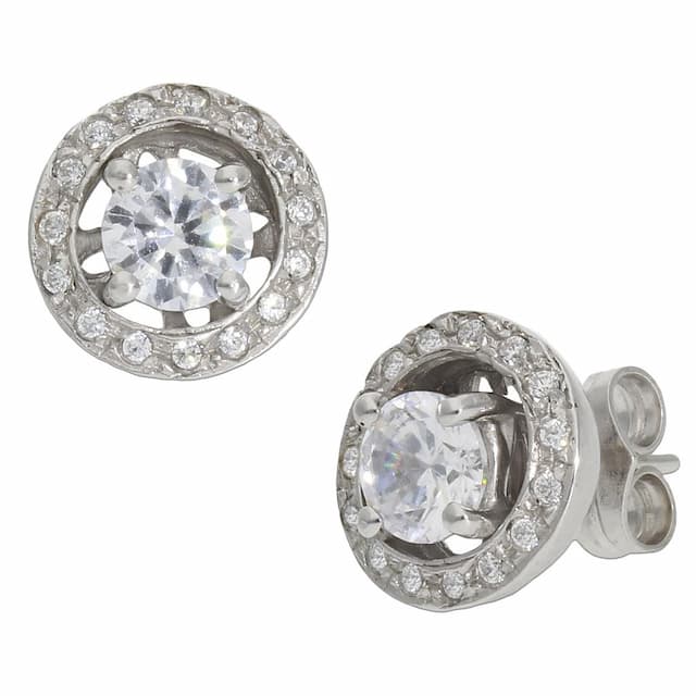 Imagen del productoPENDIENTES ORO BLANCO 18KL - 2 EN 1CIRCONITAS
