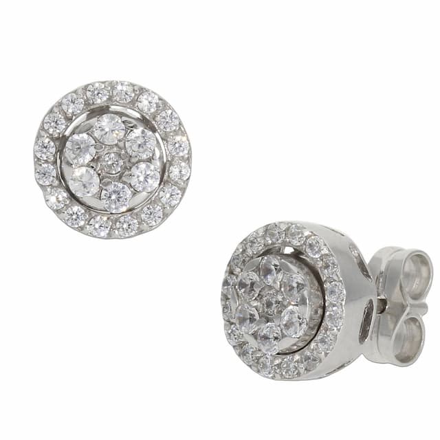 Imagen del productoPENDIENTES ORO BLANCO 18KL - 2 EN 1 CIRCONITAS
